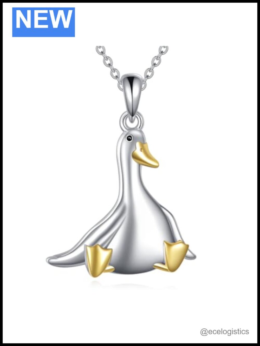 Goose Pendant Necklace for Women Adjustable Chain Cute Animal Jewelry Gift